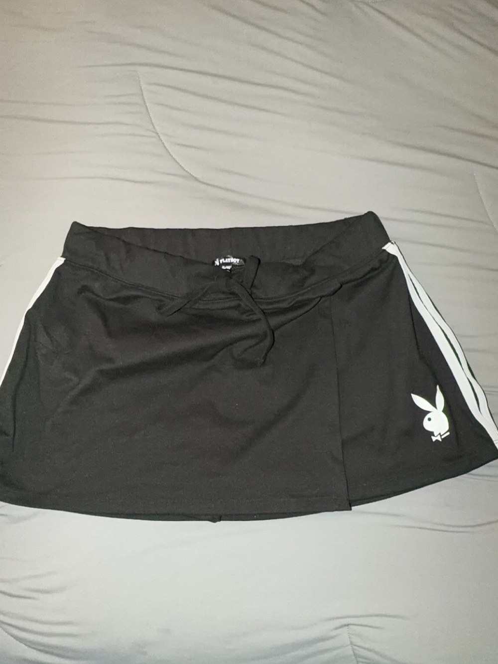 PLAYBOY Black Skort with White Side Stripes